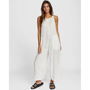 Rvca Womens White Sleeveless Jumpsuit Size S